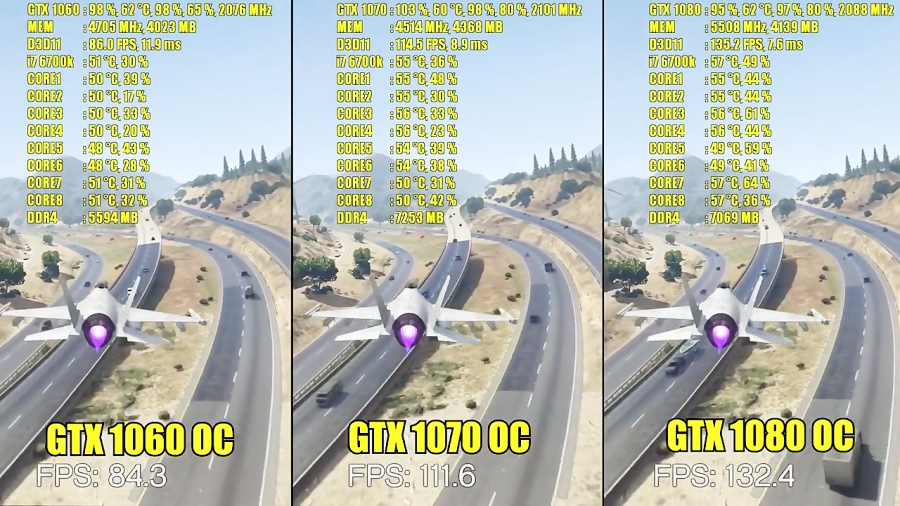 GTA V GTX 1060 OC - GTX 1070 OC - GTX 1080 OC | 1080p