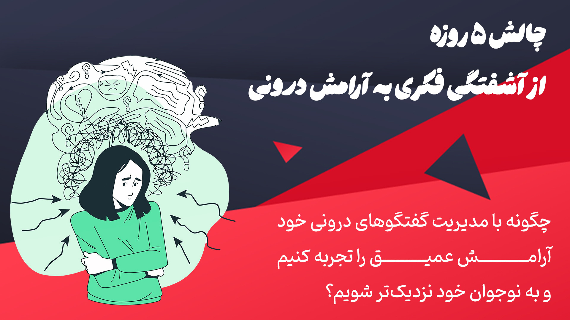 معرفی درس چالش 5 روزه از آشفتگی فکری به آرامش درونی (نشخوار فکری) زمان241ثانیه