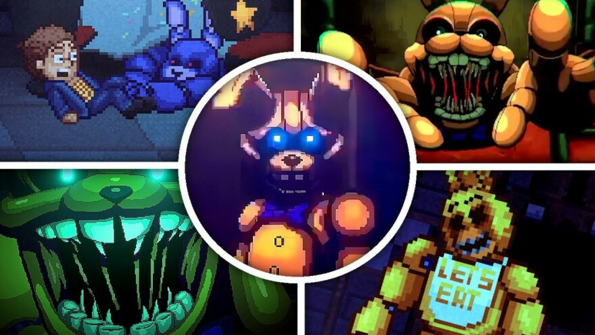 تمام پایان های بازی fnaf into the pit توئیتر