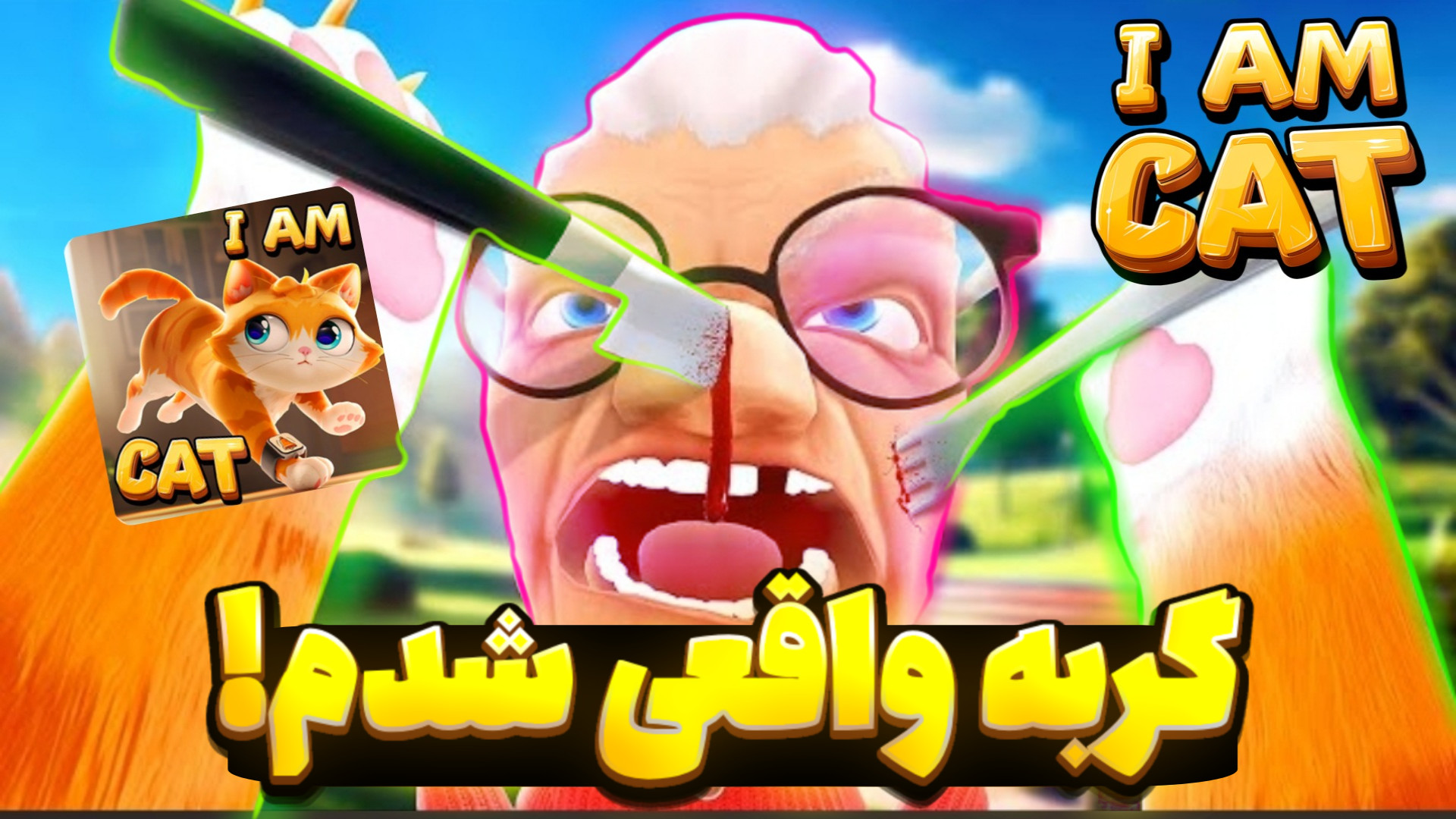 I am cat/من گربه هستم!/زندگی یک گربه/تبدیل به گربه واقعی شدم یوتیوبر کله‌پوک
