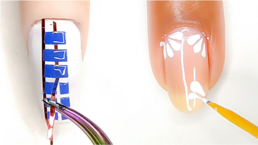 ۳۱ ایده فوق‌العاده طراحی ناخن با فرنچ و استامپ