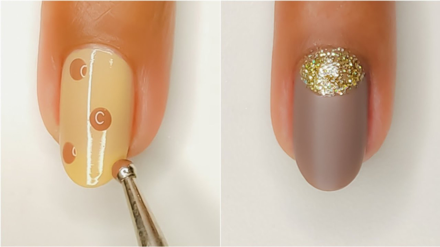 ۵ ایده طراحی ناخن ساده و شیک با گلیتر | درخشان و آسان