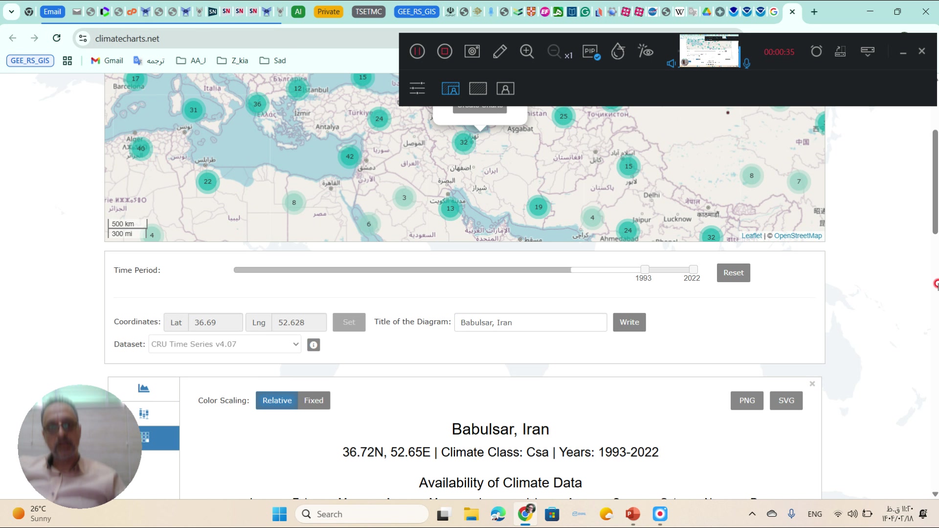 شماره ClimChart1 تهیه ombrothermic chart دما و بارش را یکجا نشان می دهد بررسی لک صورت