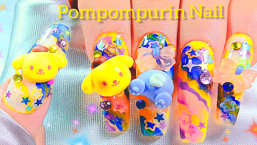 ناخن های زیبا و کاشت ژلیکس زرد در خانه