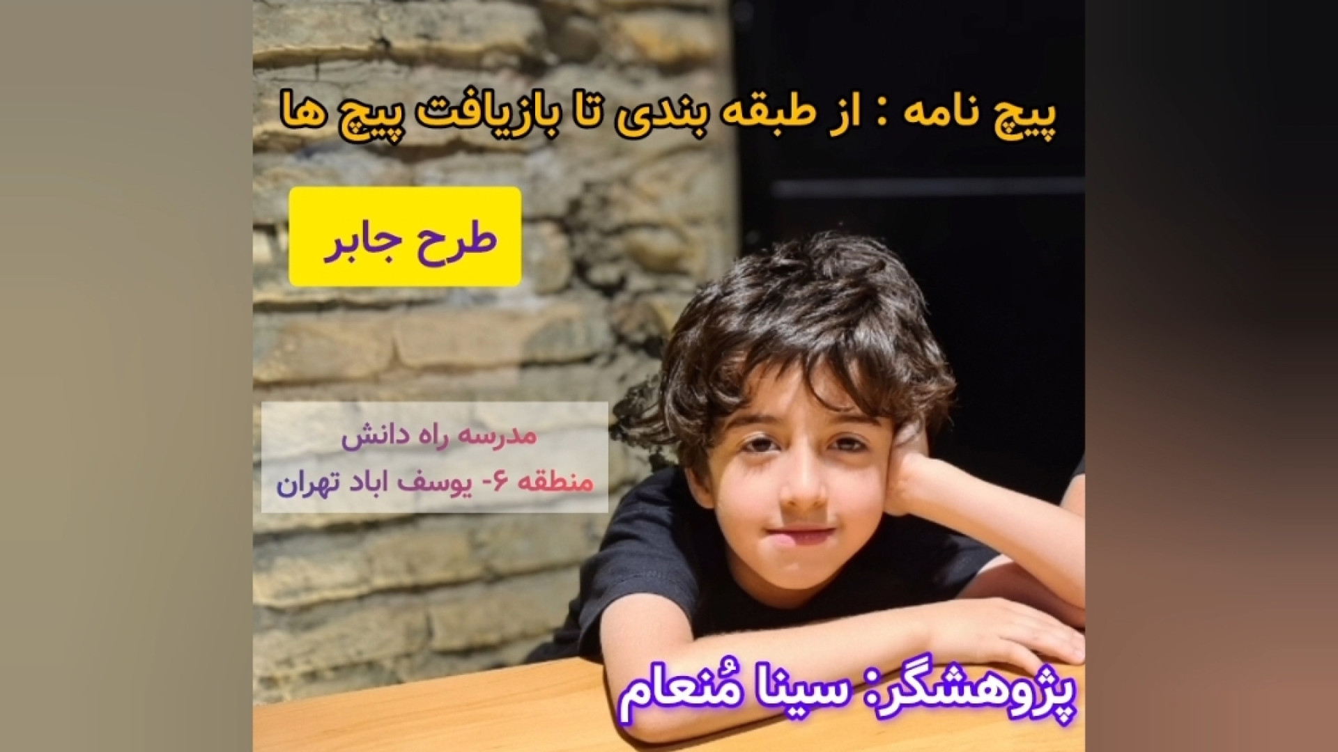 طرح جابر  پیچ نامه: از طبقه بندی تا بازیافت پیچ ها زمان223ثانیه