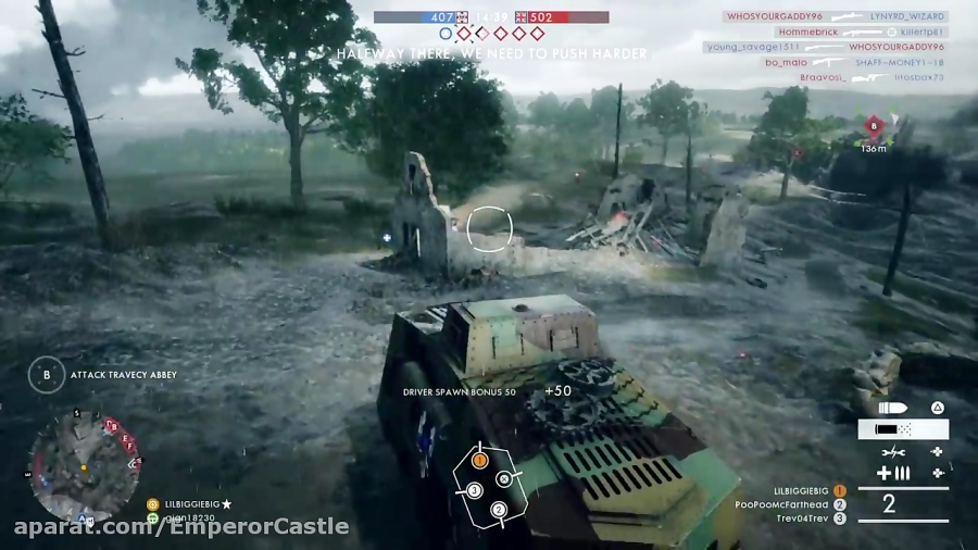 مولتی پلیر آنلاین Battlefield 1 با تانک