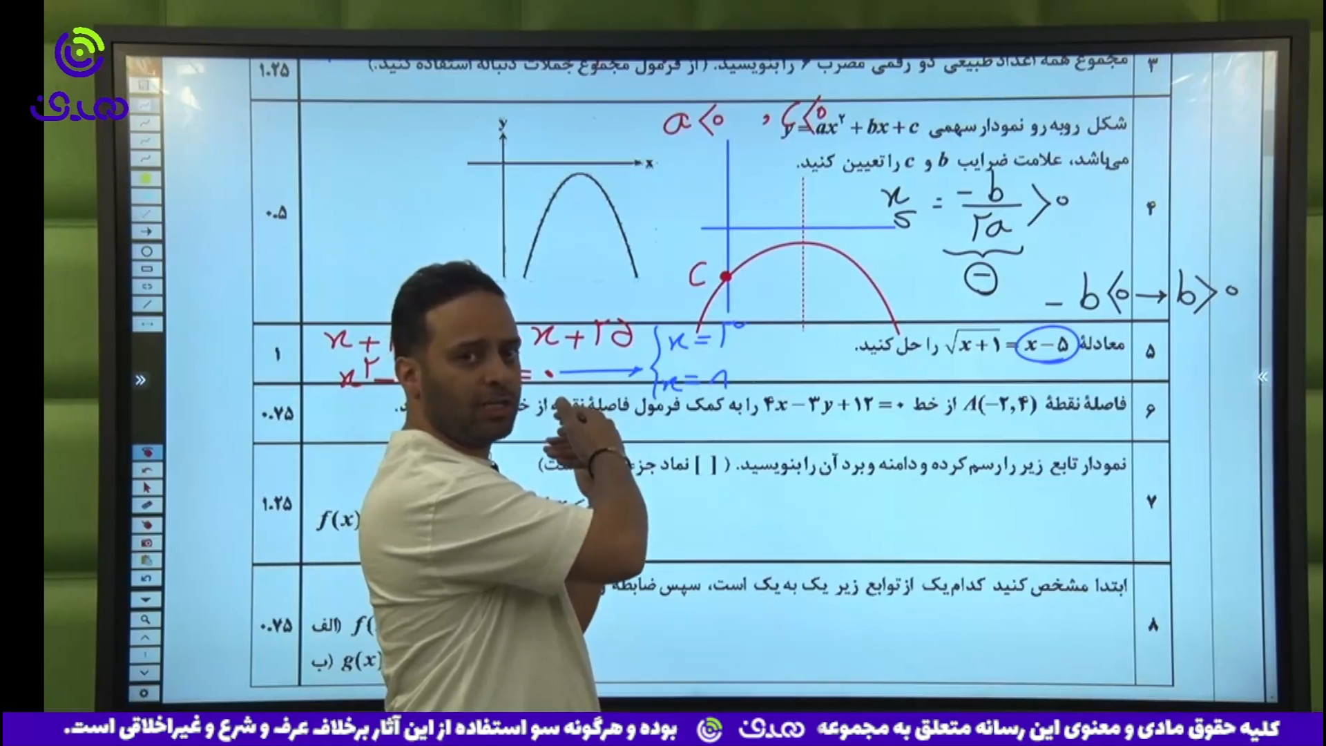 آمادگی برای امتحان نهایی حسابان یازدهم _ استاد امید شیری نژاد _ بخش اول FVC