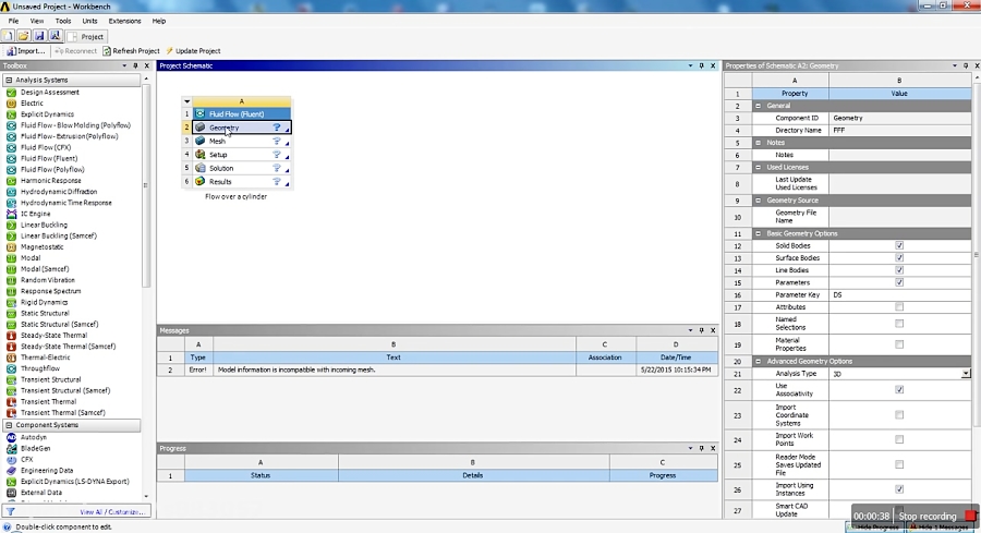 ANSYS Fluent CFD Tutorial - Flow Over a Cylinder - Von Karman Animation