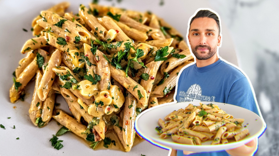 طرز تهیه پاستا سیر و جعفری  راحت و آسان