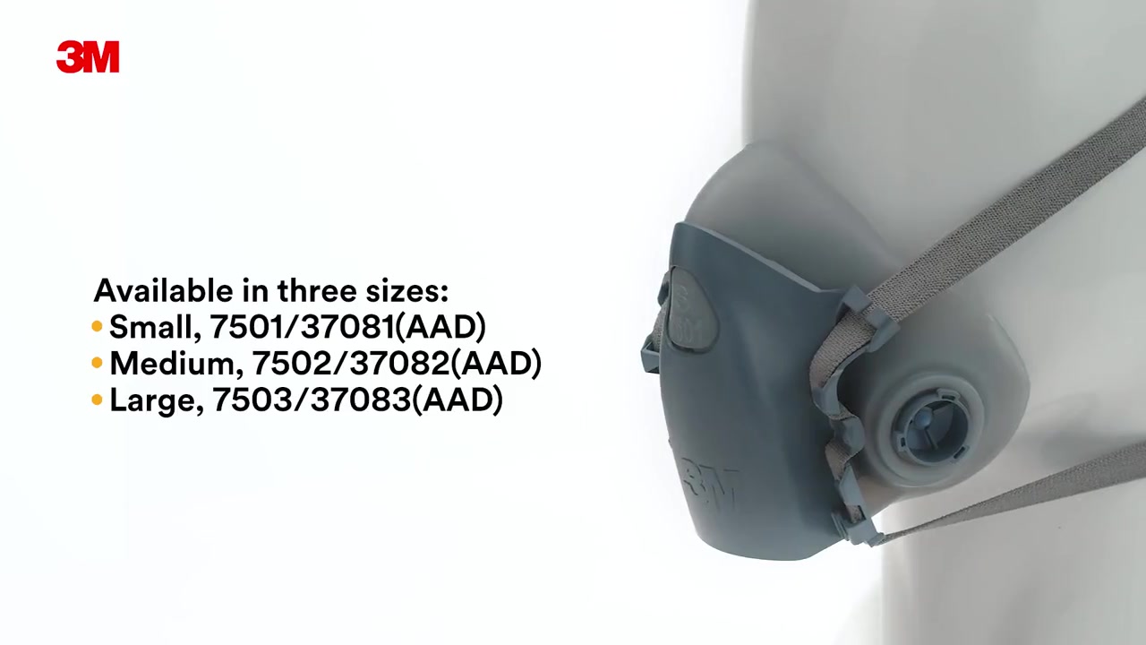 ماسک شیمیایی نیم صورت 3M مدل 7502 زمان67ثانیه