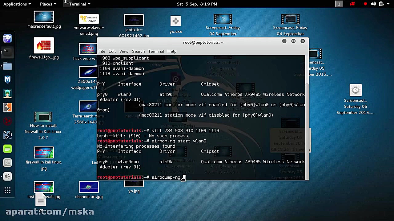 How to enable the monitor mode on Kali Linux 2.0 مجید کریمی