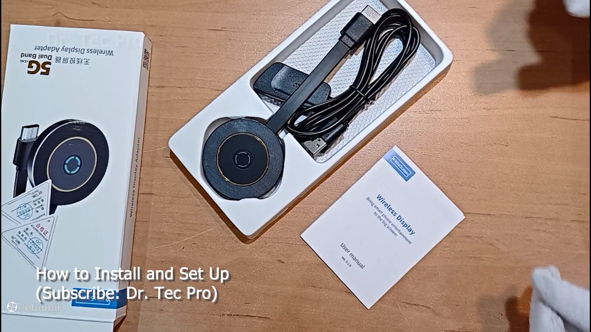 جعبه گشایی  دانگل HDMI میراسکرین 4K 5G مدل G104 دوال باند زمان226ثانیه