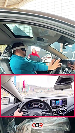 تجربه رانندگی با خودرو نیسان سیلفی با عینک واقعیت مجازی VR