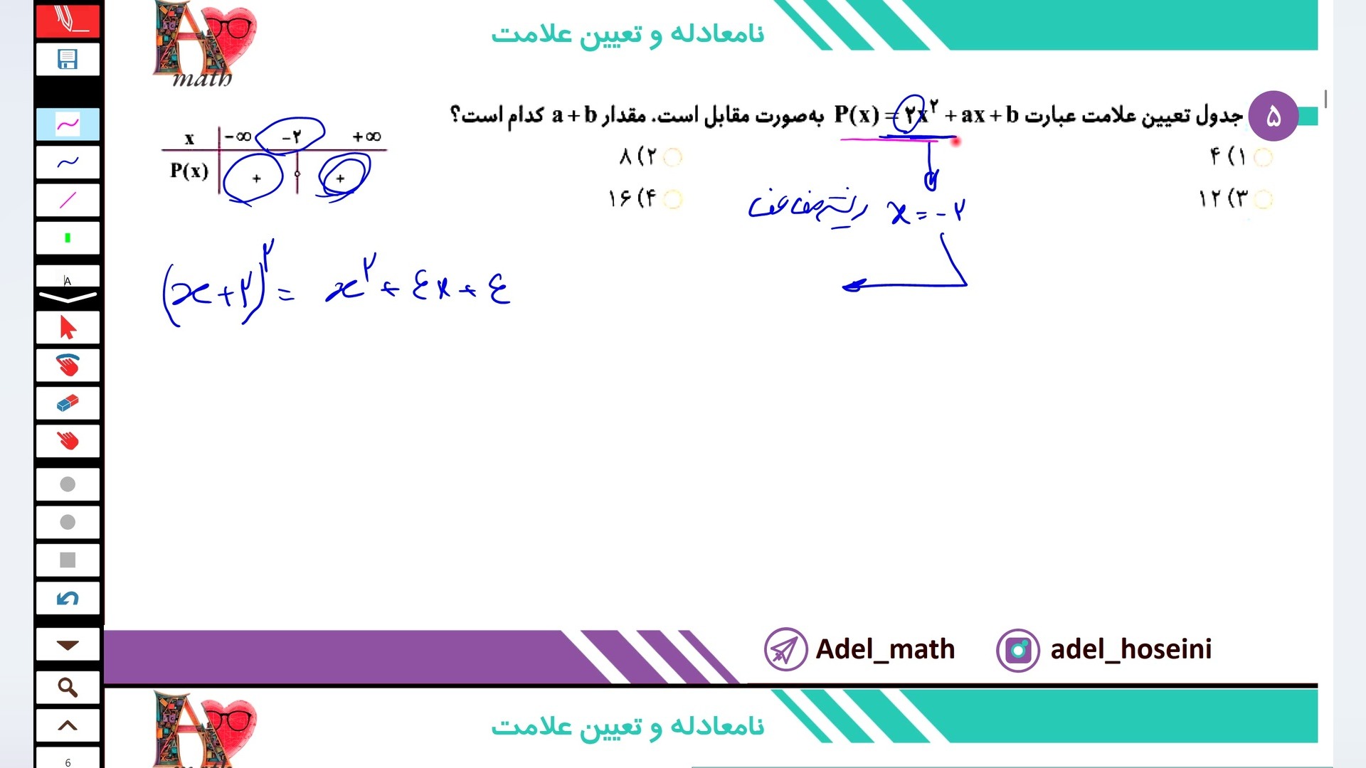 حل قسمت دوم تعیین علامت کتاب ریاضی تجربی و حسابان جامع IQ گاج تست مهار دگزامتازون