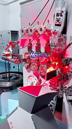 دستگاه ساخت فنر فشاری همراه با کنترل طول و اصلاح اتوماتیک