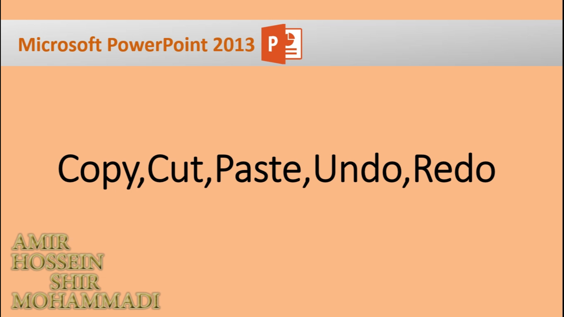 آموزش پاورپوینت : Copy ,Cut,Paste,Undo,Redo Microarray
