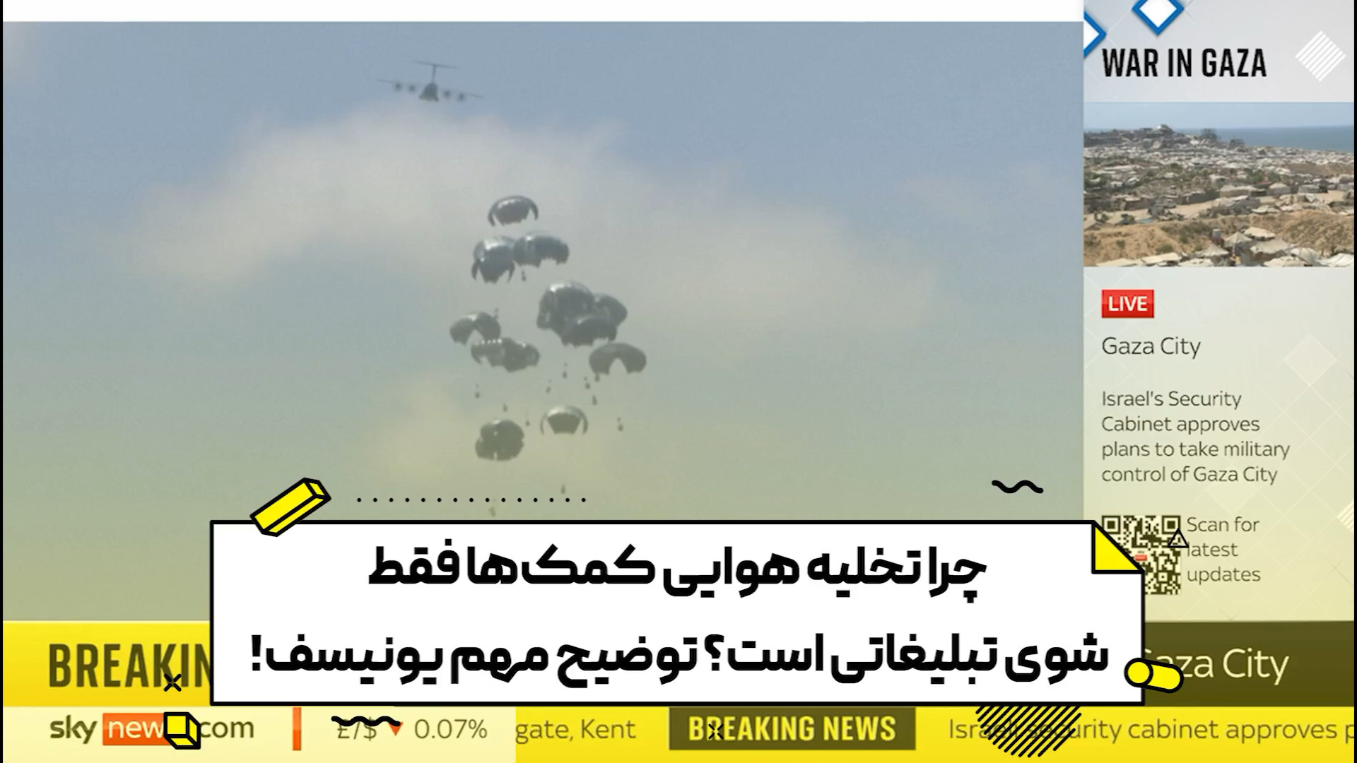 چرا تخلیه هوایی کمک‌ها در غزه فقط یک شوی تبلیغاتی است؟ توضیح مهم سخنگوی یونیسف!