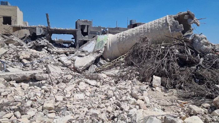 وضعیت مسجدتاریخی براثر جنایات اسرائیل