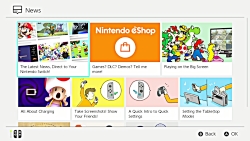 ویدیویی از منوی اخبار و فروشگاه Nintendo Switch