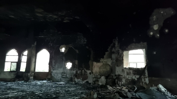 اثر جنایات صهیونیست بر مسجد جنوب لبنان