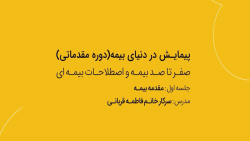 دوره مقدماتی پویش در دنیای بیمه (جلسه اول)