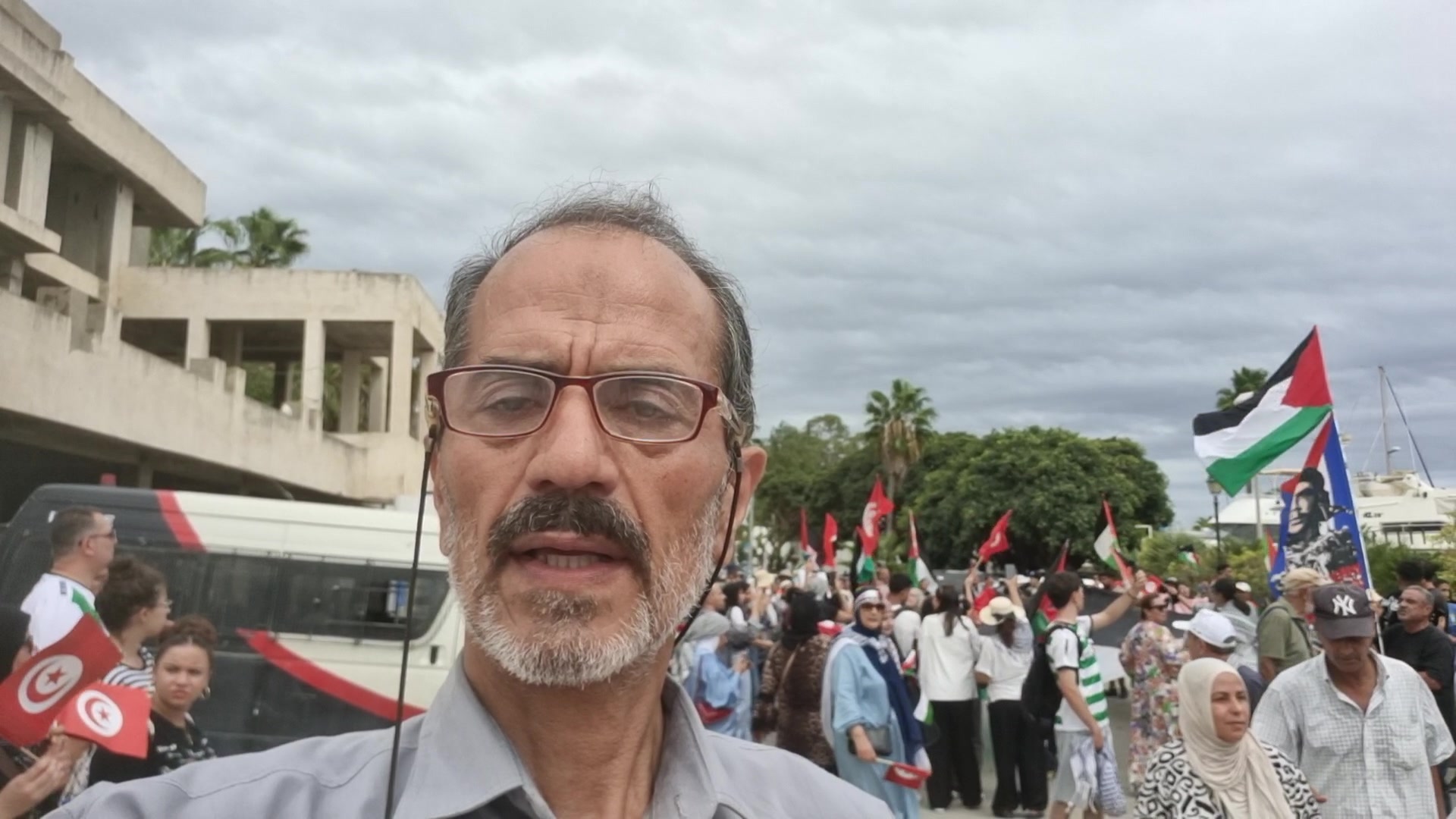 الحاق  گروهها به حمایت از فلسطین و غزه در ابوسعید تونس