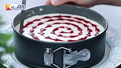 چیزکیک تمشک با شکلات سفید