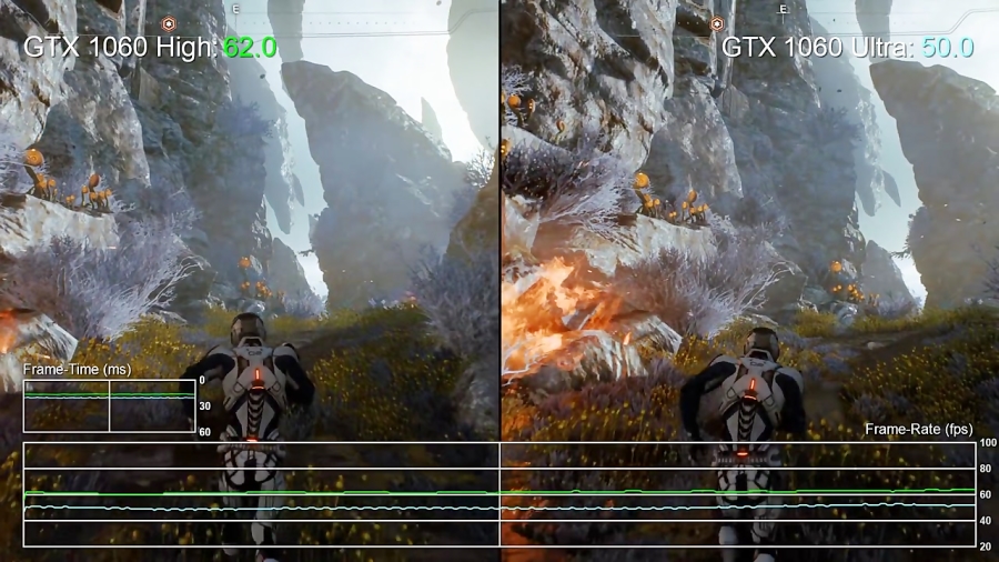 فریم ریت بازی Mass Effect Andromeda GTX 1060 vs RX 480