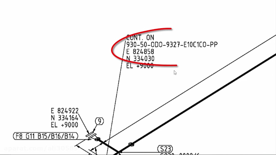 Piping line number formation in isometric drawing