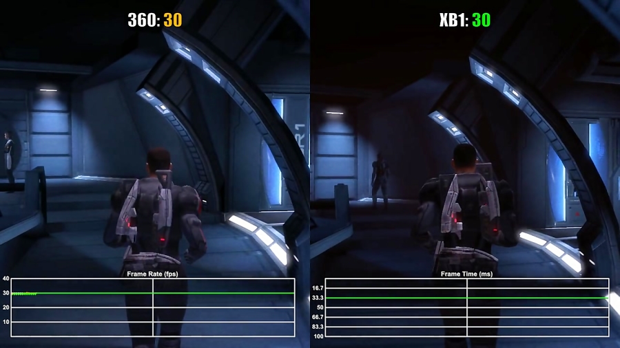 مقایسه فریم ریت بازی Mass Effect XO vs X360