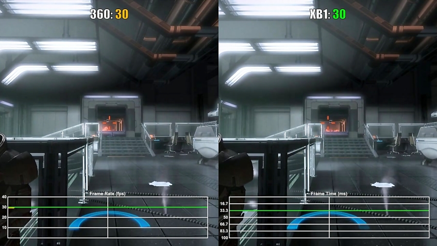 مقایسه فریم ریت بازی Mass Effect 2 - XO vs X360