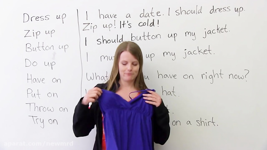 12 Phrasal Verbs about CLOTHES dress up, try on, take off...