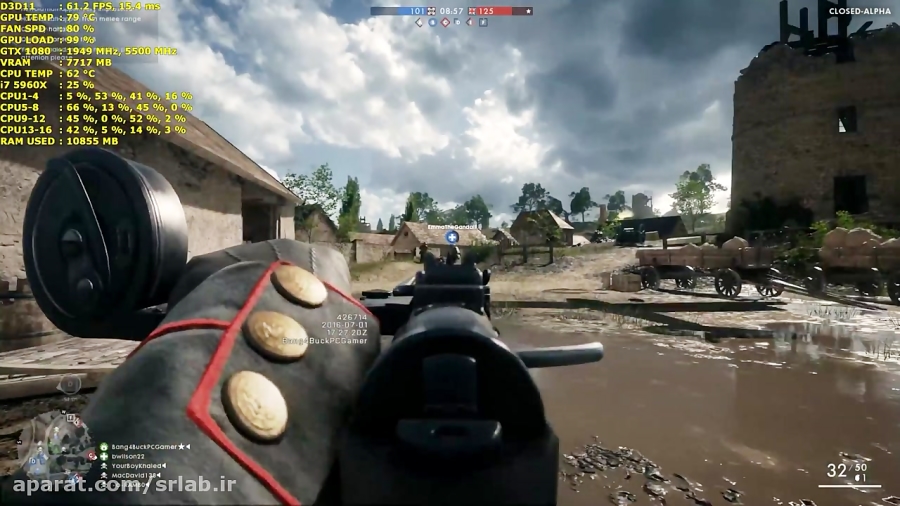 Battlefield 1 Ultra Settings 4K | GTX 1080 FE | i7 5960X 4.4GHz