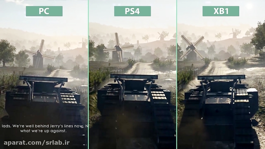مقایسه بازی Battlefield 1 در PC Ultra و PS4 و Xbox 1