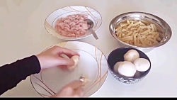 طرز تهیه پاستا (با مرغ و سس مخ...