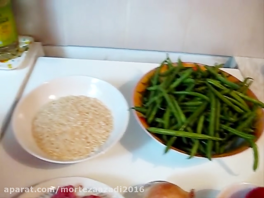 لوبیا پلو با گوشت چرخ کرده