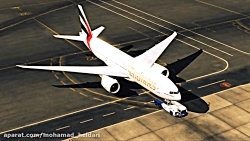[Emirates Airline start up, taxi and takeoff from Dubai