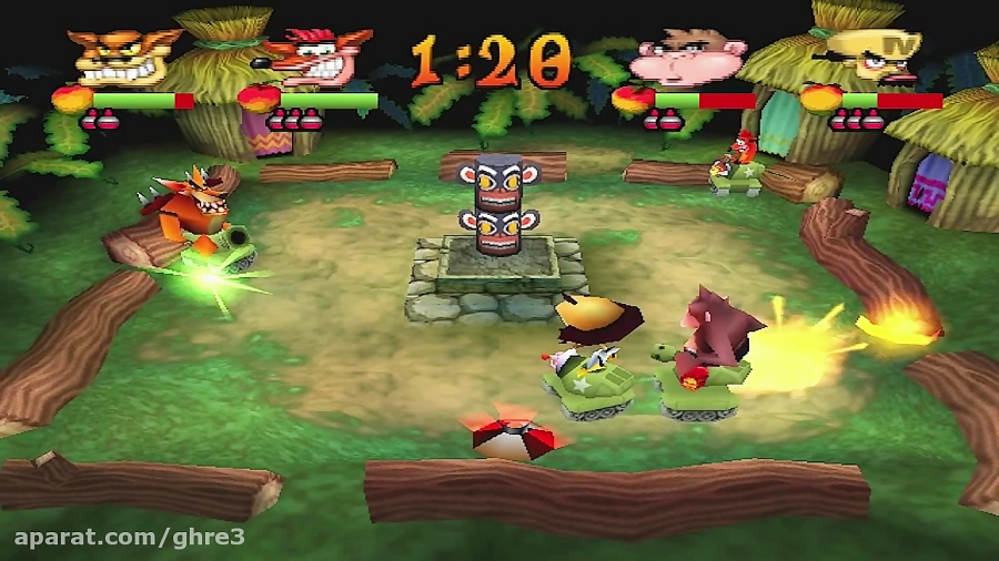 Crash Bash Walkthrough Part 41 HD 200 Warp Room 4 (Jungle Fox Gold Relic)