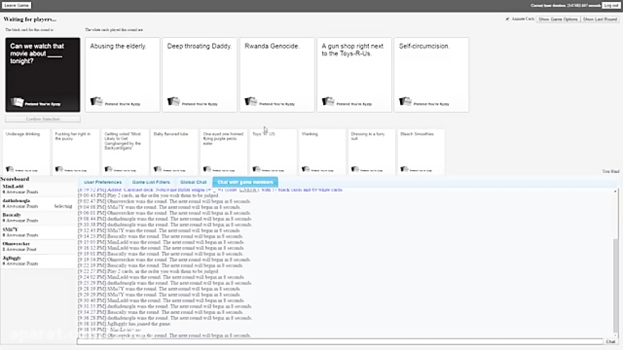 Cards Against Humanity - BasicallyIDoWrk