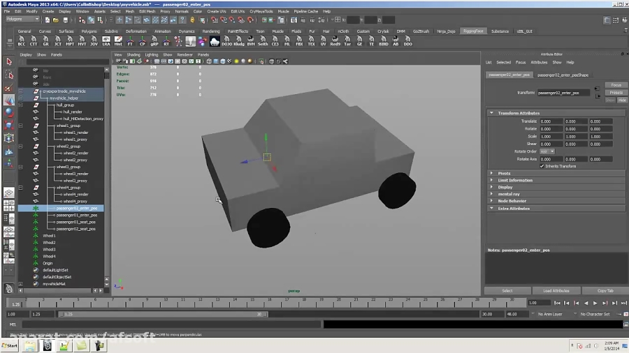 CRYENGINE - Custom Vehicle Import (Maya)