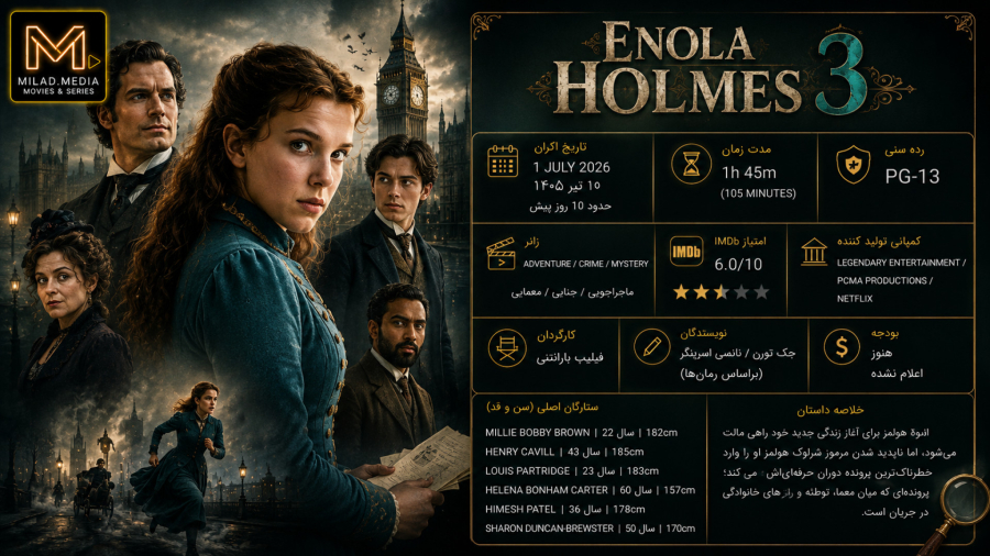 تریلر Enola Holmes 3 (2026) - انولا هولمز ۳