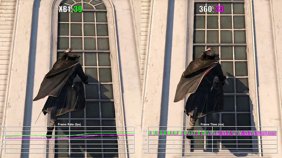 مقایسه فریم ریت بازی Assassins Creed 3 - XO vs X360