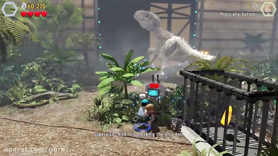 LEGO Jurassic World Video Game Walkthrough Gameplay Part 4 - The Chase (PS4)
