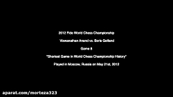 Shortest Game (Decisive) in World Chess Championship History - Anand vs. Gelfand - Game 8