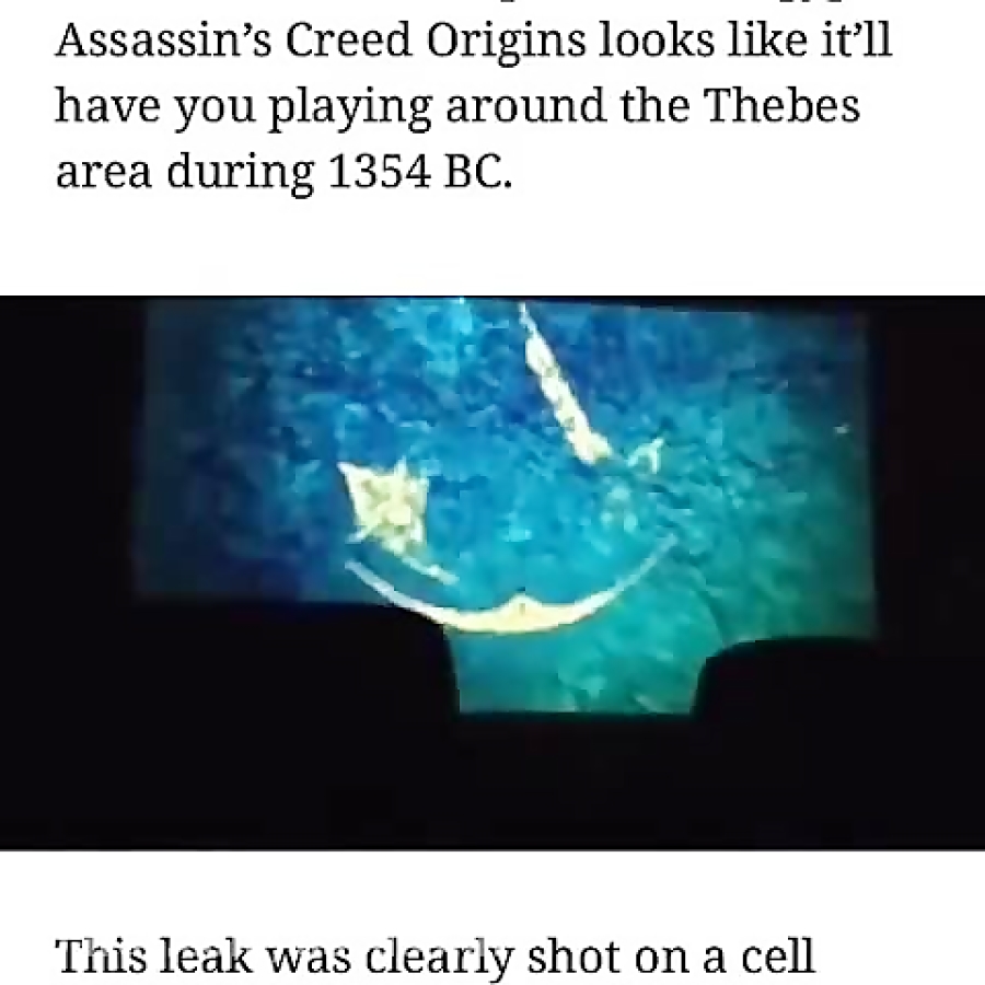 Assassins Creed: Origins Leak E3 |2017| Trailer