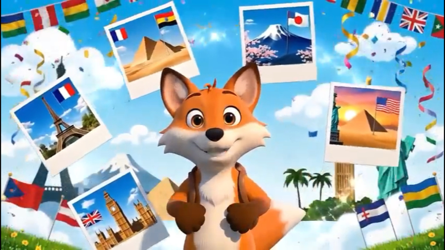 انیمیشن آموزش زبان انگلیسی به کودکان- Countries of the World | Names, Flags  Capitals for Kids