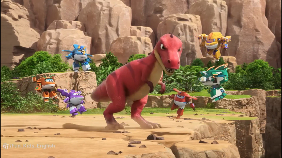 آموزش زبان انگلیسی به کودکان- Super Wings Superwings | S9 | Jett Meets the New Dino Wings | EP10.