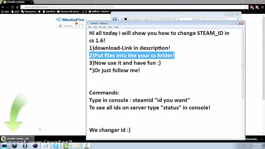 How to change your STEAMID in Counter-Strike 1.6 [TUTORIAL] [WORKS 2014]