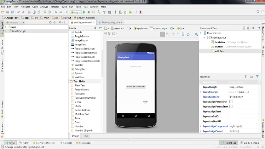 8. WHAT IS EDITTEXT IN ANDROID STUDIO | CHANGE TEXT-3 | ANDROID APP  DEVELOPMENT