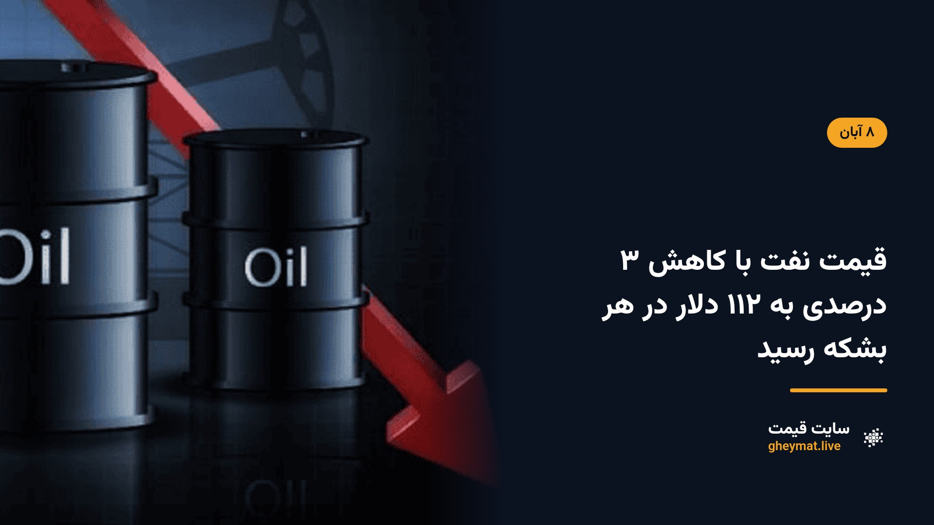 قیمت نفت با کاهش ۳ درصدی به ۱۱۲ دلار در هر بشکه رسید